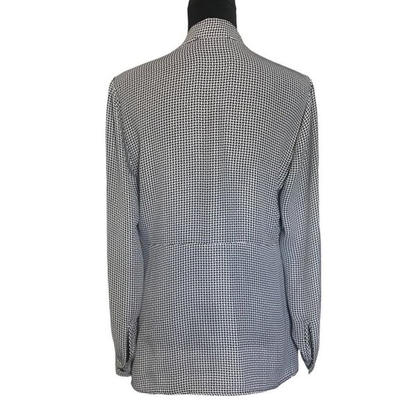 MICHAEL Michael Kors Black/White Woven Pattern Blouse - Size 8 - Picture 3 of 4